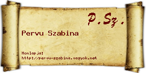 Pervu Szabina névjegykártya